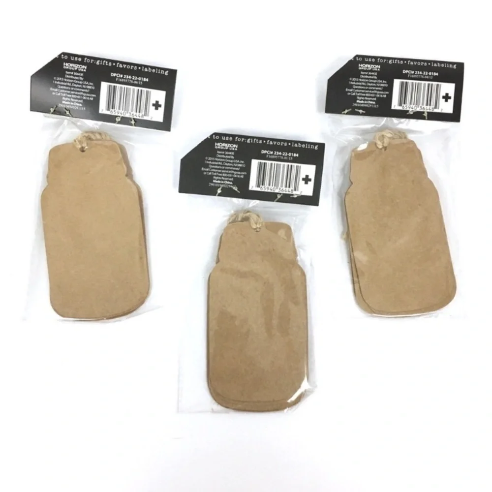 GIFT TAGS Ball Mason Jar Kraft Paper String 24 NWT Baby Bridal Shower Wedding